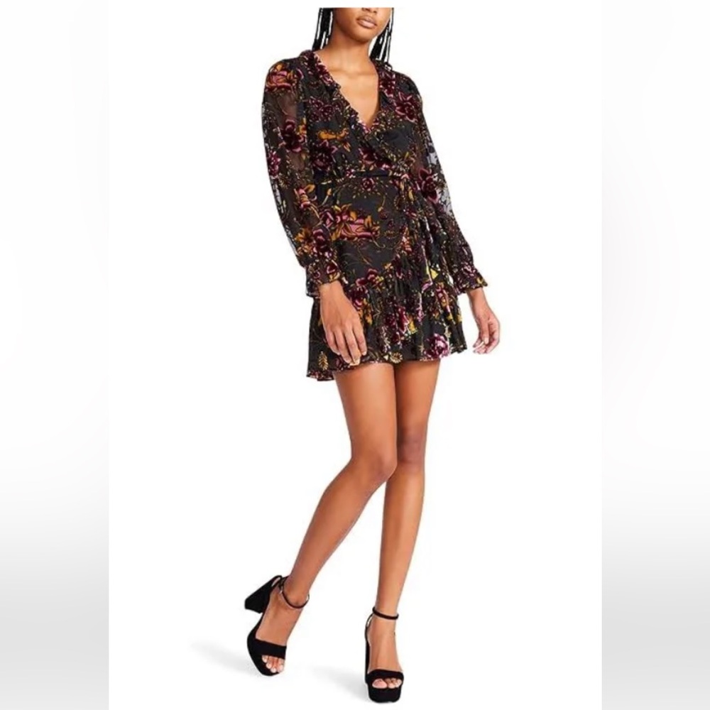 COPY - Betsey Johnson Burnout Velvet Wrap Dress Women's Dress Black